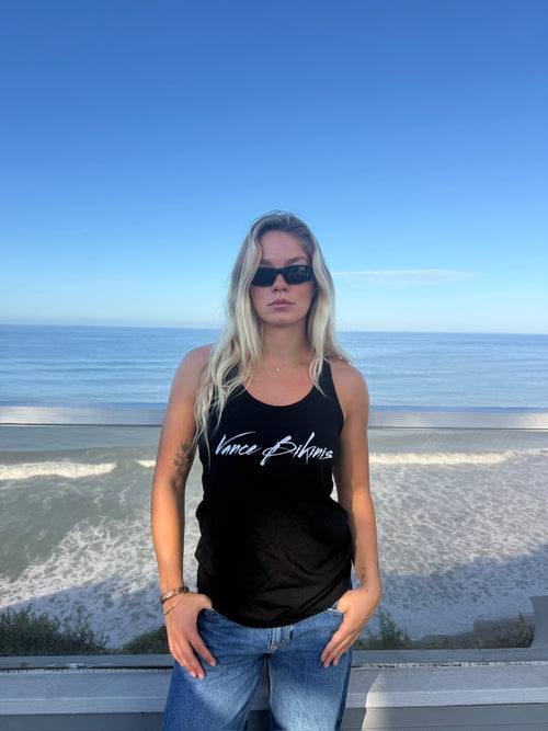 Black Razor Back Tank Top