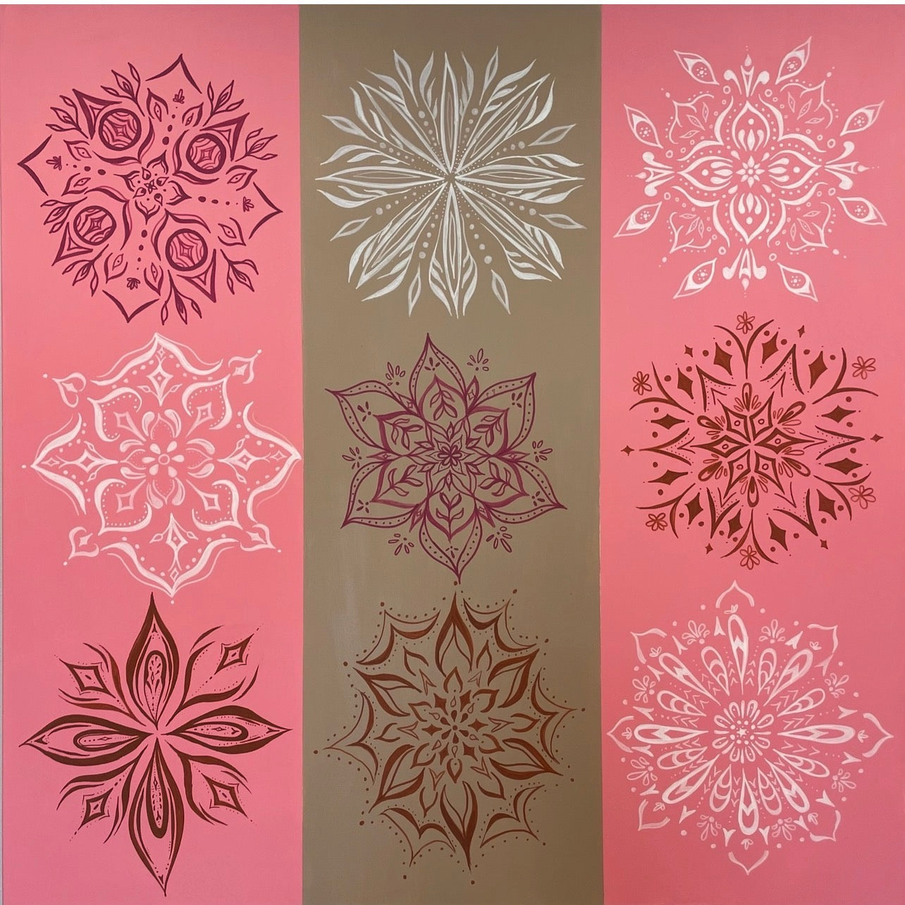 PRINT: PINK & TAN FLOWER